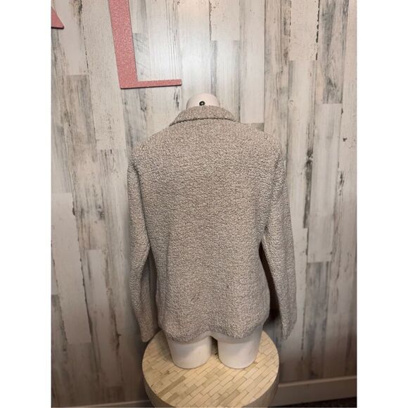 Natural Reflections Women Sz XL, Fleece Zip Up  Jacket Beige Oatmeal - Picture 4 of 8